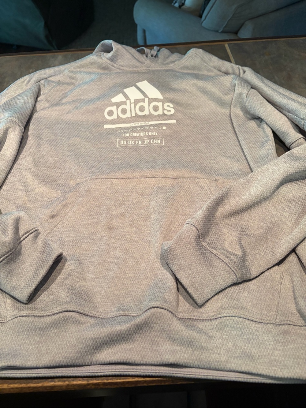 adidas Light Gray Crewneck Sweatshirt with Logo